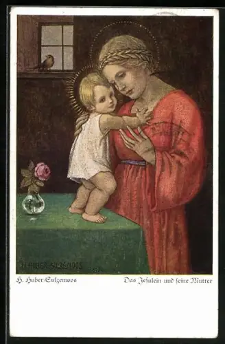 Künstler-AK H.Huber-Sulzemoos: Das Jesulein und seine Mutter