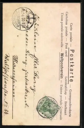 Glitzer-Perl-AK Ruhige Landschaft mit Glitzer-Perlen und Perlen