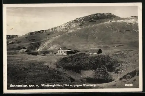 AK Windberghütten, Berghütten auf der Schneealpe gegen Windberg