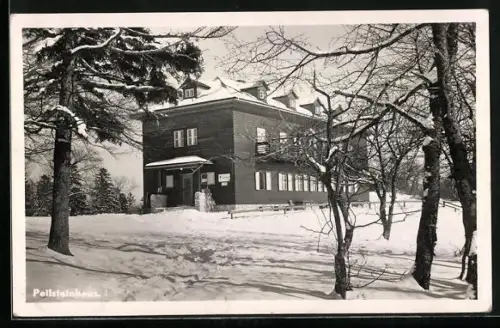 AK Peilsteinhaus, Berghütte im Schnee
