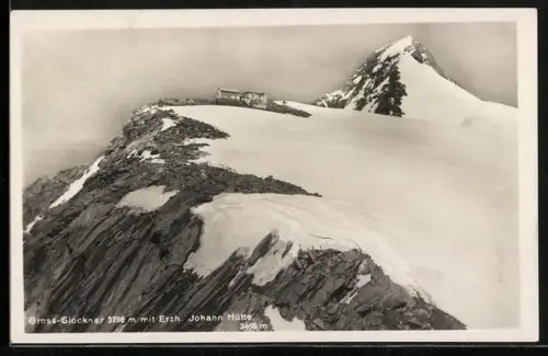 AK Erzherzog Johann Hütte, Berghütte mit Gross-Glockner