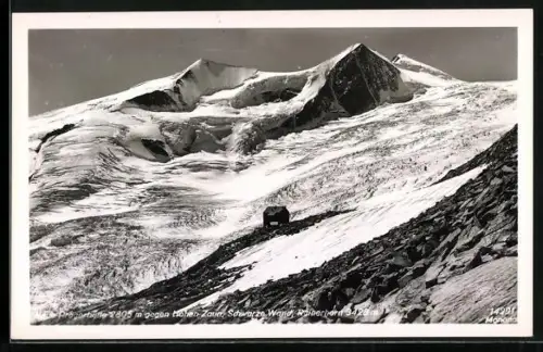 AK Neue Pragerhütte, Berghütte gegen Hohen Zaun, Schwarze Wand und Rainerhorn