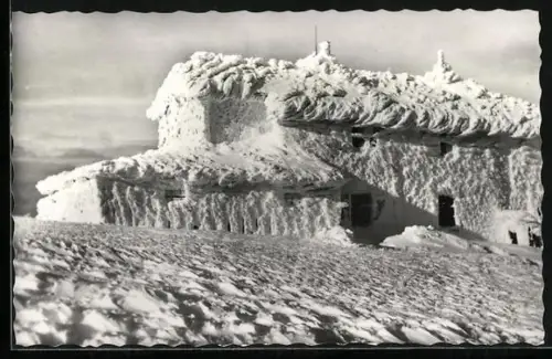 AK Alois Günther-Haus, Berghütte am Stuhleck im Schnee