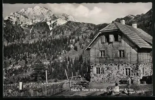 AK Nassfeld-Hütte, Berghütte gegen Gartnerkofel