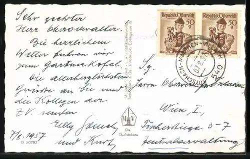 AK Nassfeld-Hütte, Berghütte gegen Gartnerkofel