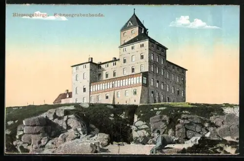 AK Schneegruben-Baude, Felsformation vor der Berghütte