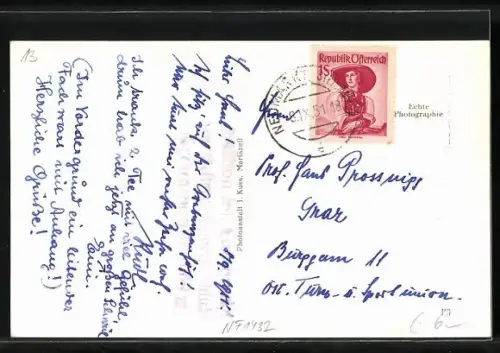 AK Grebenzenhütte, Berghütte und Hirte mit Schafen