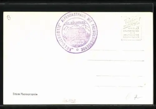 AK Schöder /Stmk., Alpengasthof Kreutzerhütte am Sölkerpass