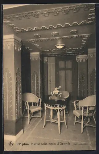 AK Ostende, L`Hydro, Institut hélio-marin, Hall pompéien