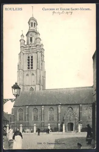 AK Roulers, Clocher et Eglise Saint-Michel