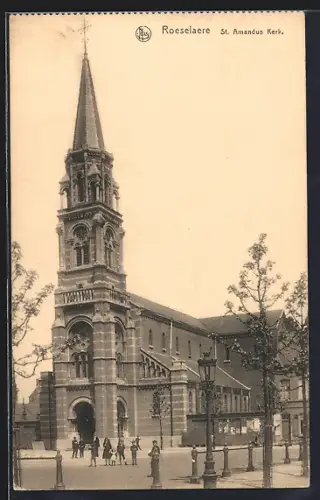 AK Roeselare, St. Amanduskerk, Blick zur Kirche