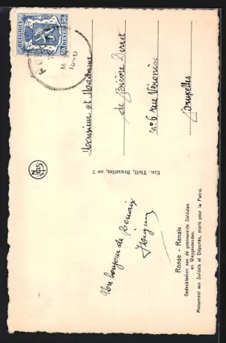 AK Renaix, Monument aux Soldats et Déportés morts pour la Patrie