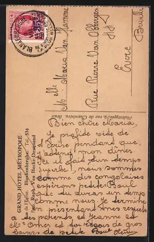 AK Blankenberghe, La rue de l`Eglise Kerkstraat