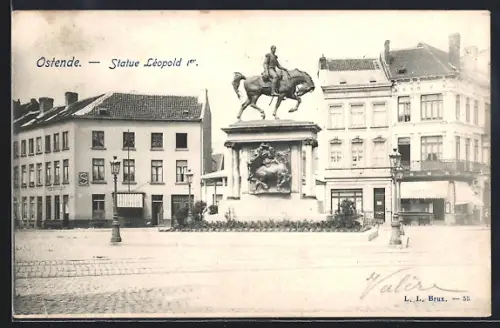 AK Ostende, Statue Léopold 1er