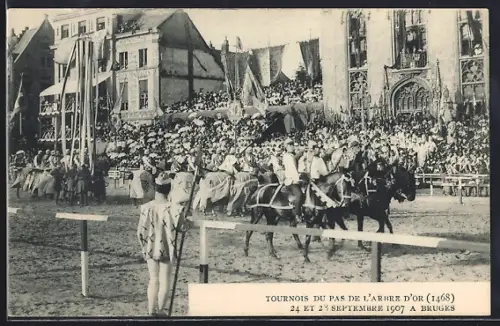 AK Bruges, Tournois du Pas de l`Arbre d`Or 1468, 1907, A Bruges