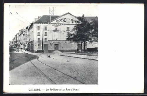 AK Ostende, Le Theatre et la Rue d`Ouest