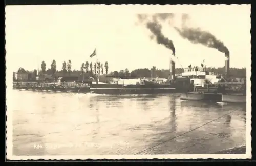 AK Plittersdorf a. Rhein, Partie der Schiffnrücke