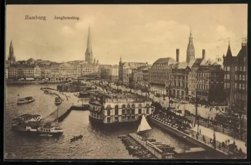 AK Hamburg-Neustadt, Panorama am Jungfernstieg
