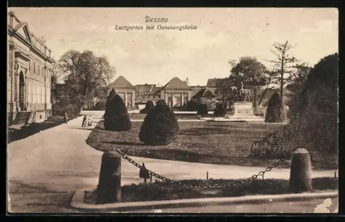 AK Dessau, Lustgarten mit Genesungsheim