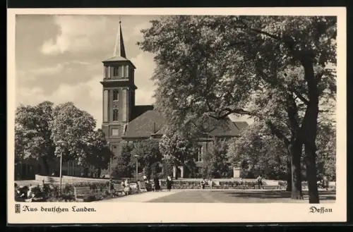 AK Dessau, Johanniskirche mit Platz