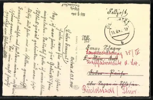 AK Oschatz,  Platz mit Rathaus