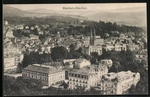 AK Baden-Baden, Blick auf den Ort