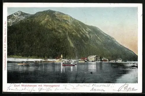 AK Walchensee, Ort mit Herzogstand