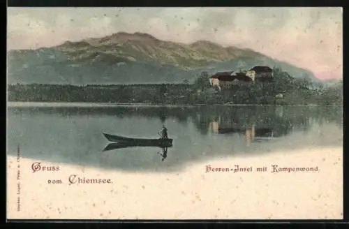 AK Chiemsee, Herren-Insel mit Kampenwand