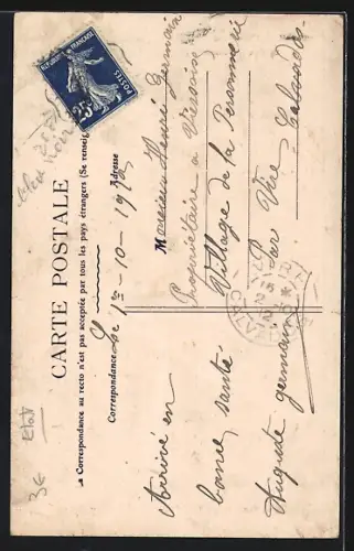 AK Lérouville, Rue Nationale, Église et Poste