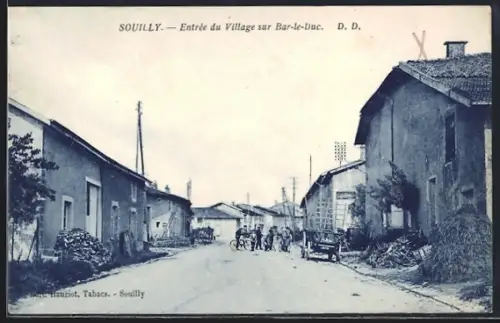AK Souilly, Entrée du Village sur Bar-le-Duc