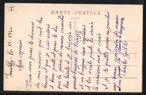 AK Souilly, Entrée du Village sur Bar-le-Duc