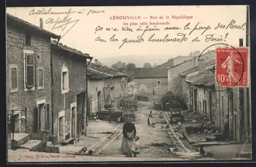 AK Lérouville, Rue de la Réüublique les plus jolis boulevards