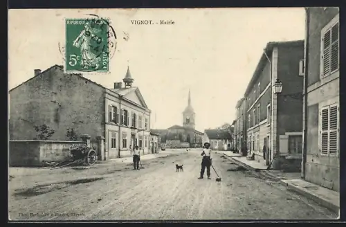 AK Vignot, Mairie et l`Eglise