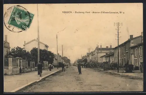 AK Verdun, Faubourg Pavé, Avenue d`Alsace-Lorraine