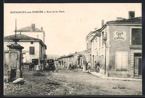 AK Cousances-aux-Forges, Cafe du Commerce et Rue de la Gare