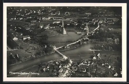 AK Zeltweg, Teilansicht, Fliegeraufnahme