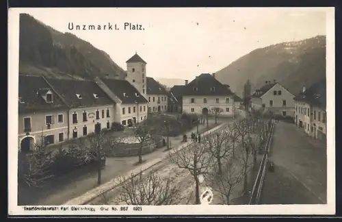 AK Unzmarkt, Platz mit Gasthof von Simon Hafner