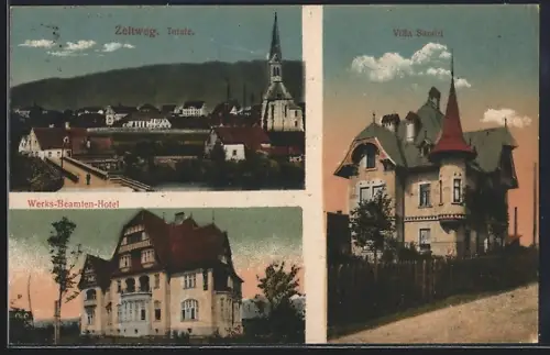 AK Zeltweg, Werks-Beamten-Hotel, Villa Sandri, Totalansicht