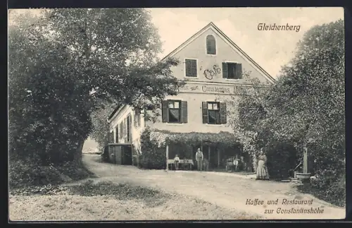 AK Gleichenberg, Kaffee und Restaurant zur Constantinshöhe, Brunnen