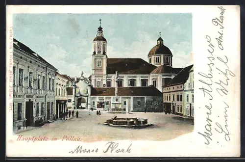 AK Pöllau, Hauptplatz, Gasthof & Bäckerei, Um 1900