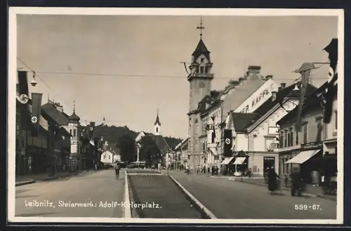 AK Leibnitz, platz mit Kirche