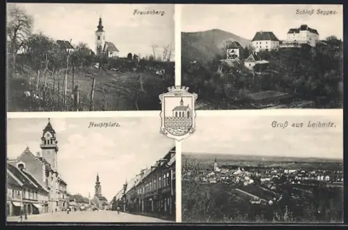 AK Leibnitz, Frauenberg, Schloss Seggau, Hauptplatz, Gesamtansicht