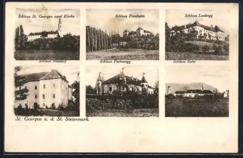 AK St. Georgen an der Stiefing, Schloss samt Kirche, Schloss Neudorf, Schloss Finkenegg