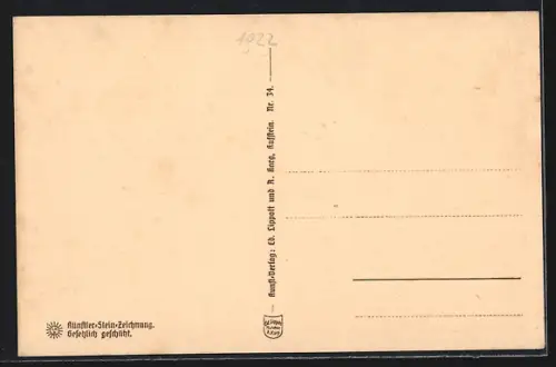 Steindruck-AK Kufstein, Kaiserbergstrasse mit Passanten