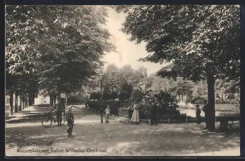 AK Mönchengladbach, Kaiserplatz mit Kaiser Wilhelm-Denkmal