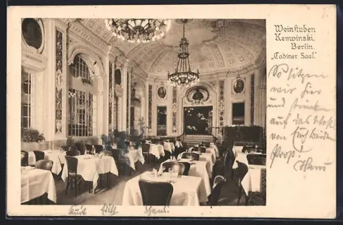 AK Berlin, Weinstuben Kempinski, Tadiner Saal