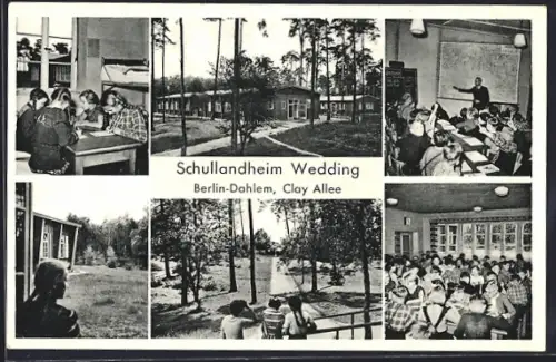 AK Berlin-Dahlem, Schullandheim Wedding, Clay-Allee, Ansichten mit Schülern
