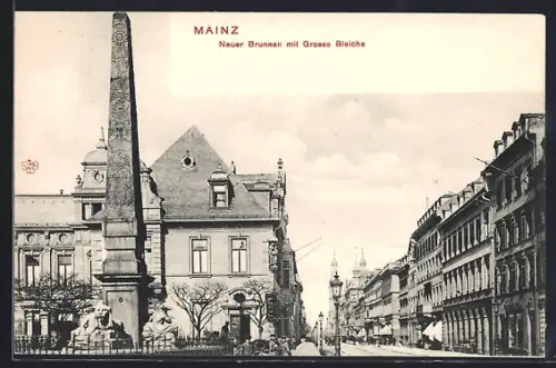 AK Mainz, Neuer Brunnen mit Grosse Bleiche