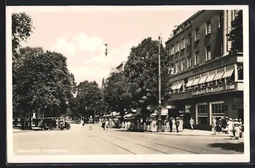 AK Düsseldorf, Königsallee mit Hotel Wittelsbacher Hof