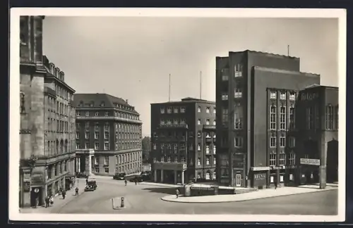 AK Essen, Die Börse, Hotel Vereinshaus